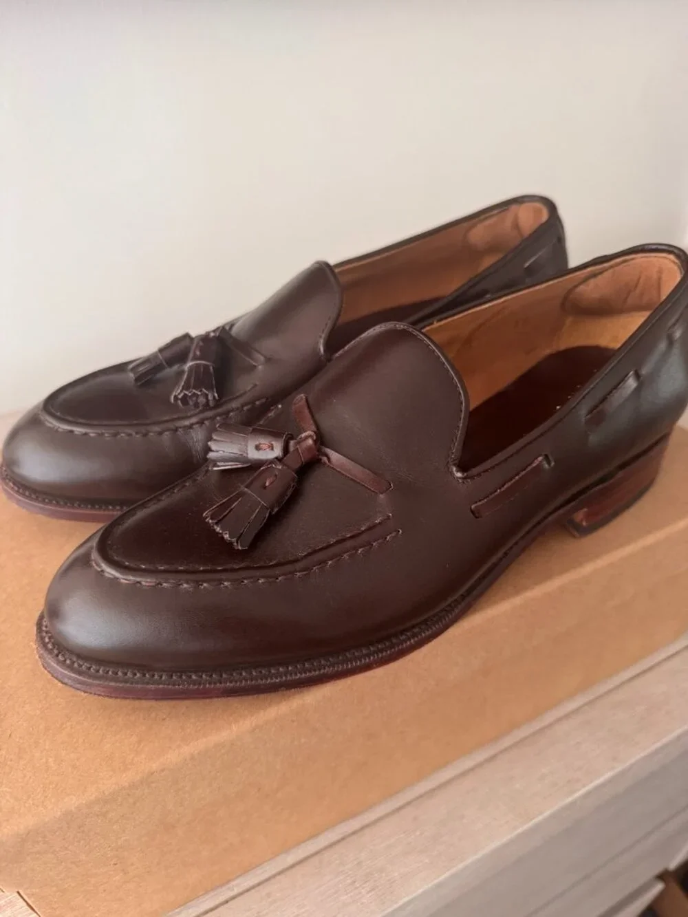 Meermin 101381 Brown Calf Tassel Loafers 8.5